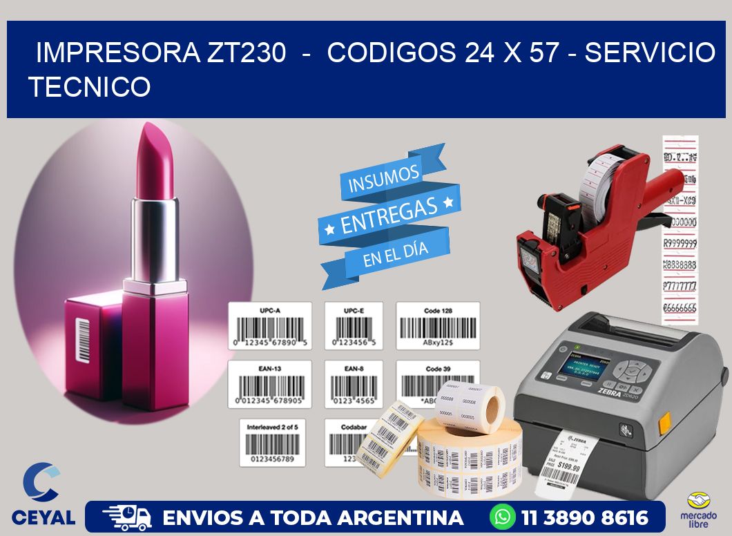IMPRESORA ZT230  -  CODIGOS 24 x 57 - SERVICIO TECNICO
