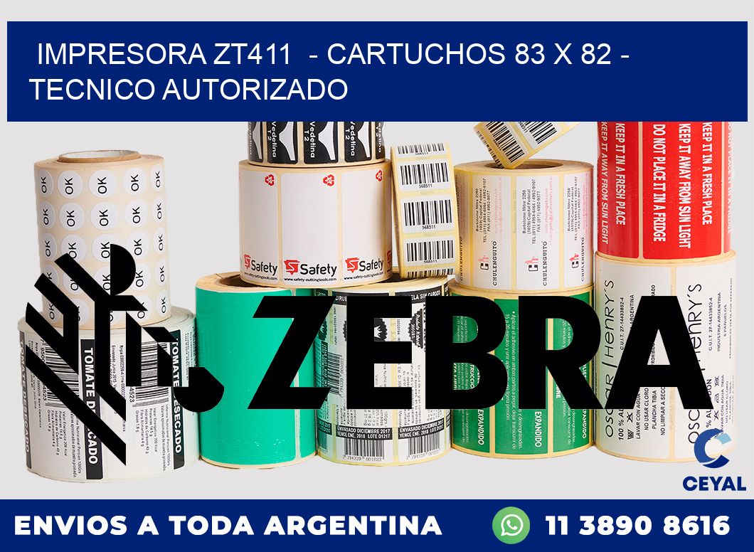 IMPRESORA ZT411  - CARTUCHOS 83 x 82 - TECNICO AUTORIZADO