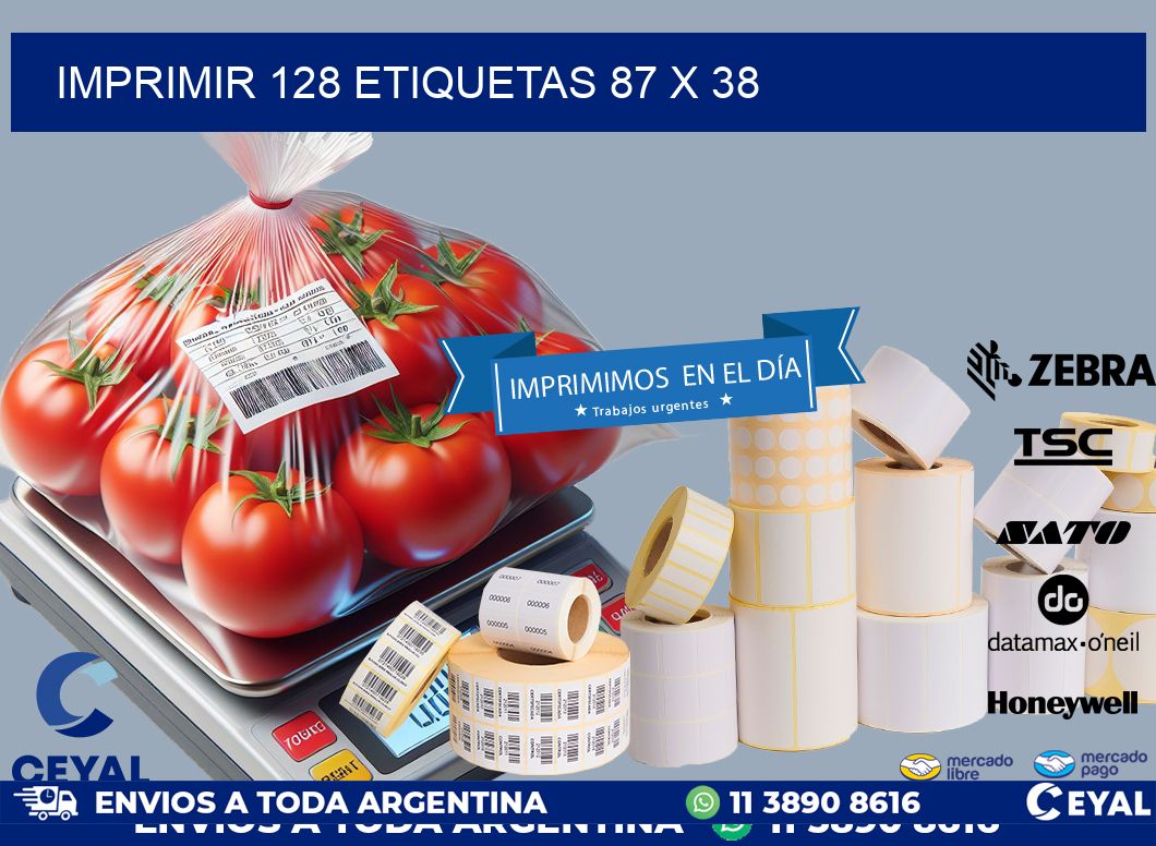 IMPRIMIR 128 ETIQUETAS 87 x 38