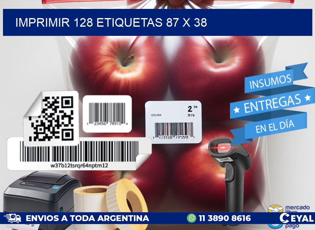 IMPRIMIR 128 ETIQUETAS 87 x 38