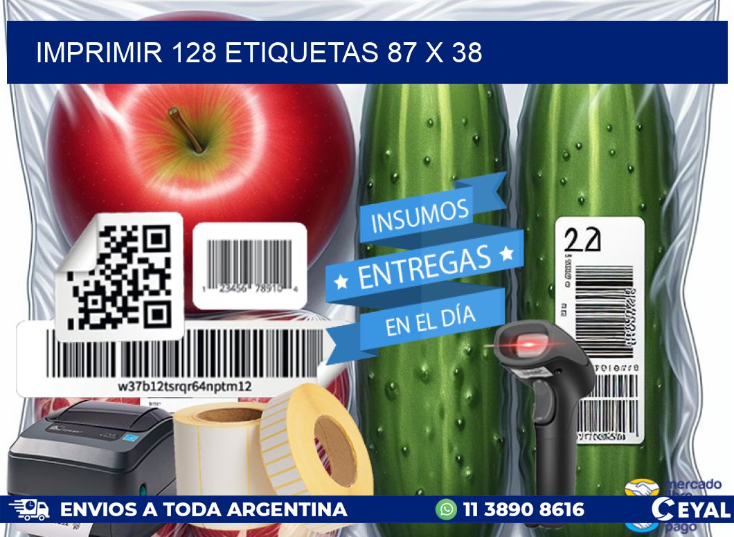 IMPRIMIR 128 ETIQUETAS 87 x 38
