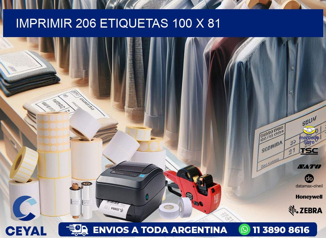 IMPRIMIR 206 ETIQUETAS 100 x 81