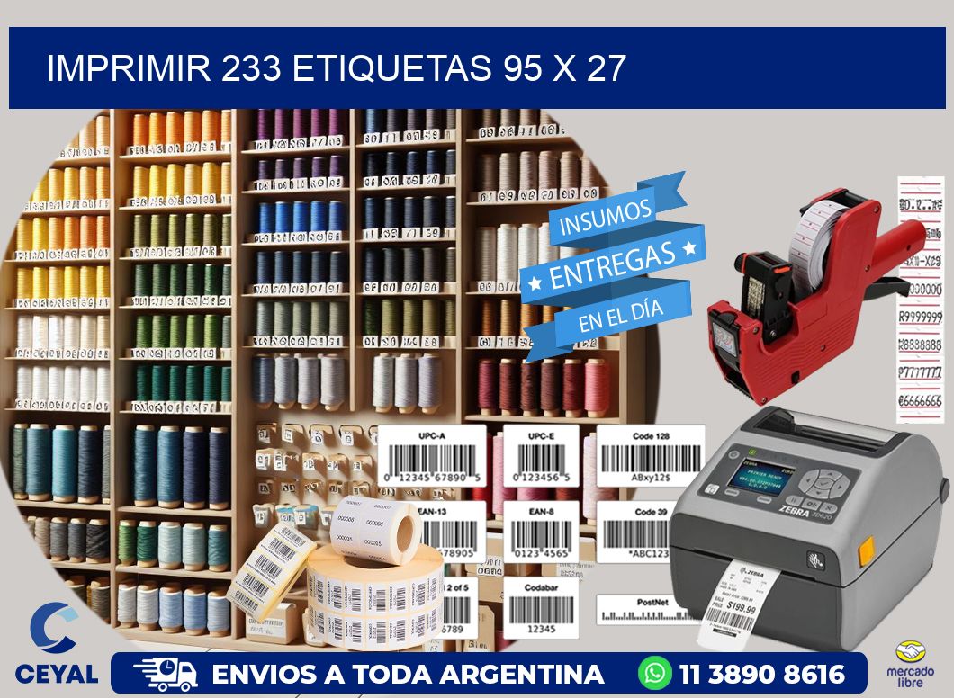 IMPRIMIR 233 ETIQUETAS 95 x 27