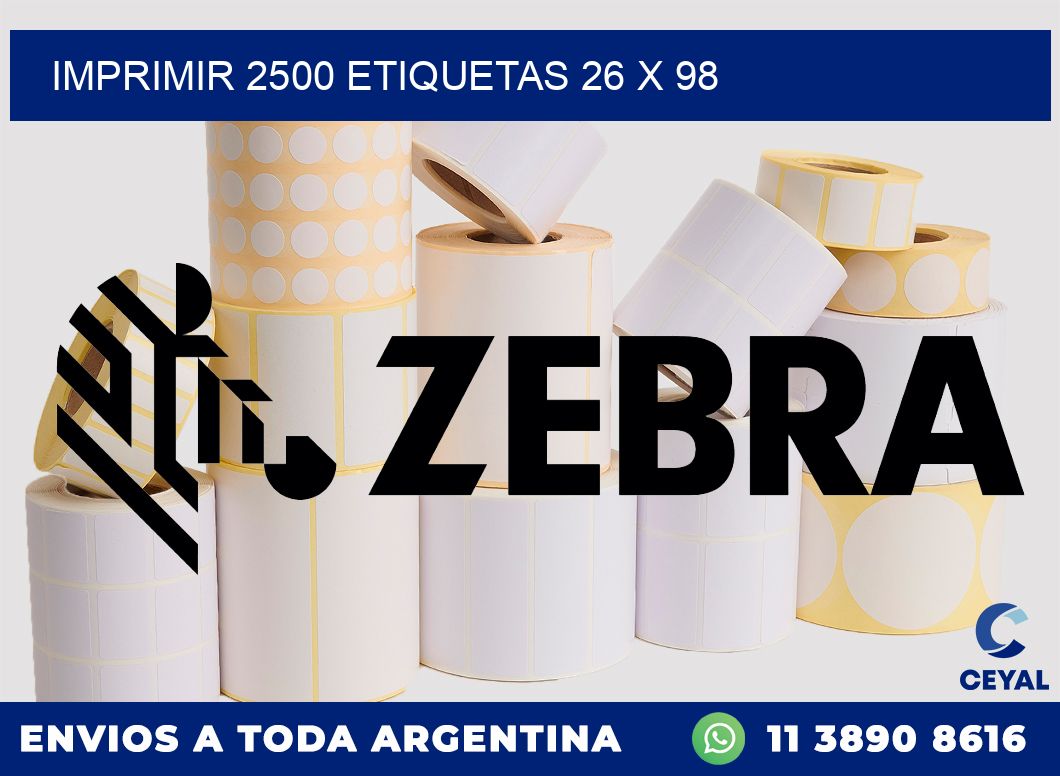 IMPRIMIR 2500 ETIQUETAS 26 x 98