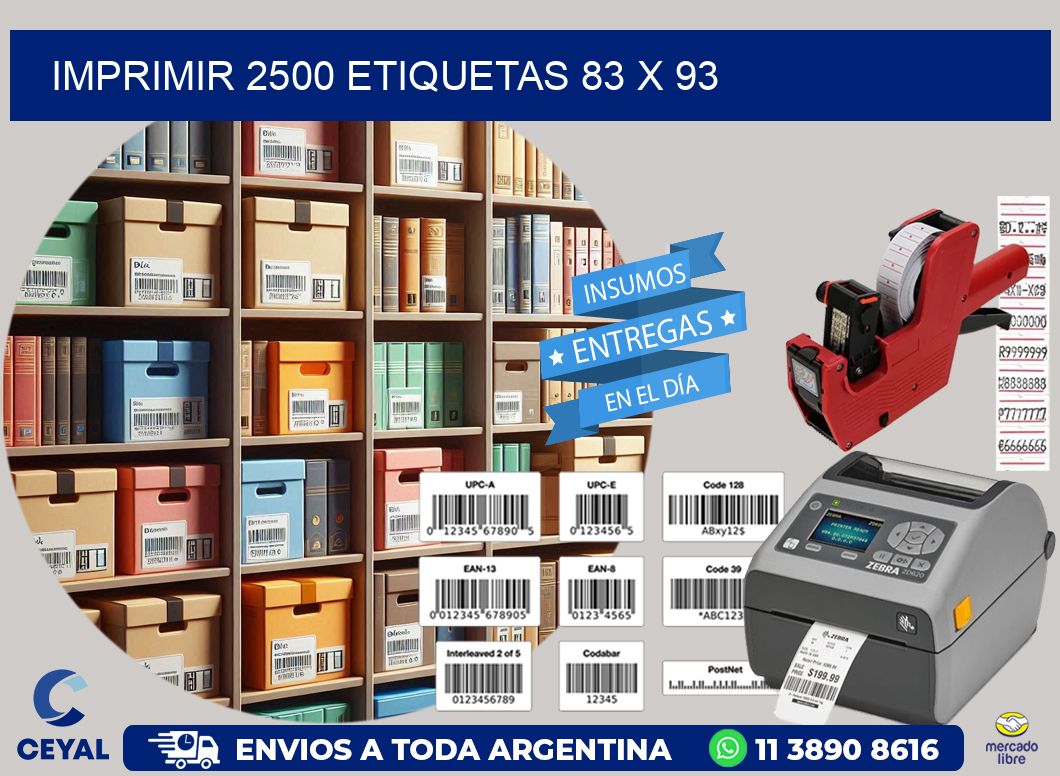 IMPRIMIR 2500 ETIQUETAS 83 x 93