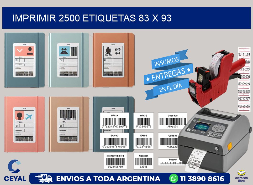 IMPRIMIR 2500 ETIQUETAS 83 x 93