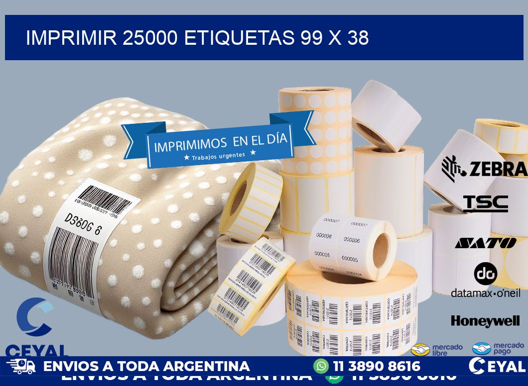 IMPRIMIR 25000 ETIQUETAS 99 x 38
