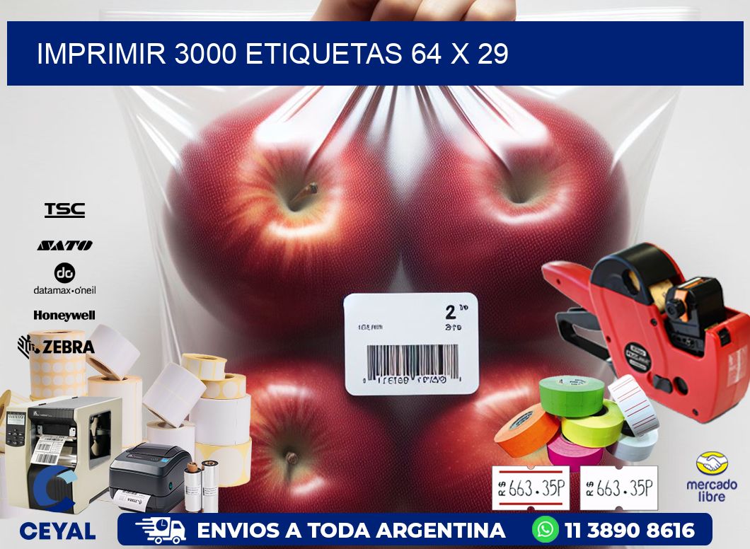 IMPRIMIR 3000 ETIQUETAS 64 x 29