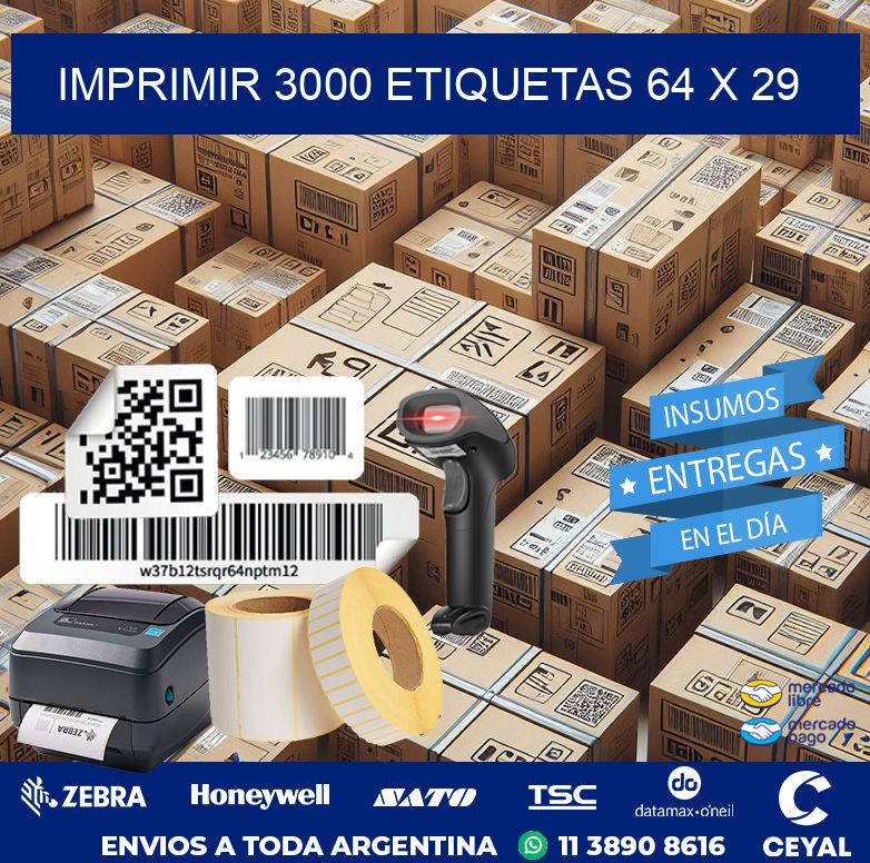 IMPRIMIR 3000 ETIQUETAS 64 x 29