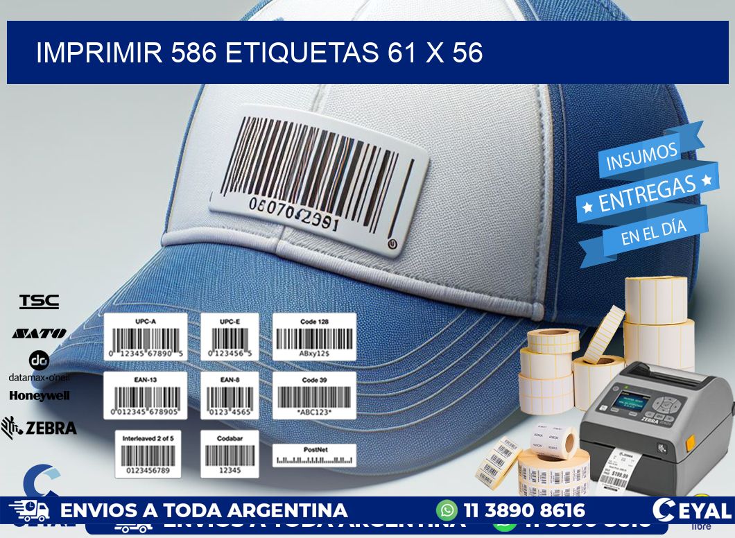 IMPRIMIR 586 ETIQUETAS 61 x 56
