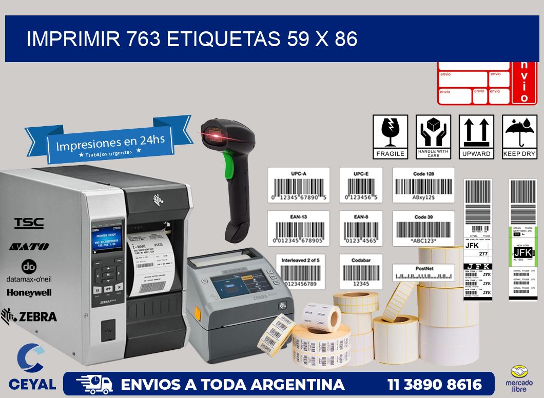 IMPRIMIR 763 ETIQUETAS 59 x 86