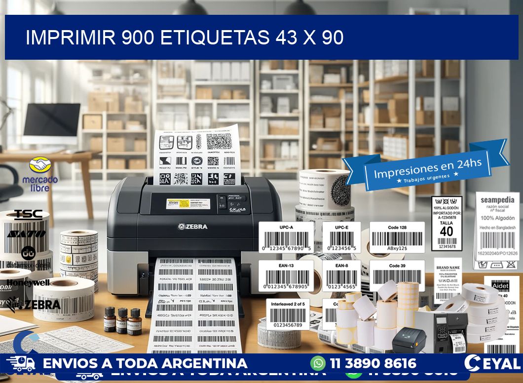 IMPRIMIR 900 ETIQUETAS 43 x 90