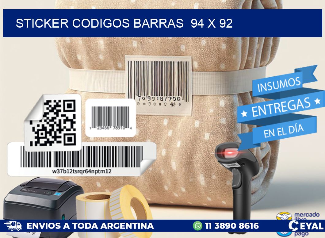 STICKER CODIGOS BARRAS  94 x 92