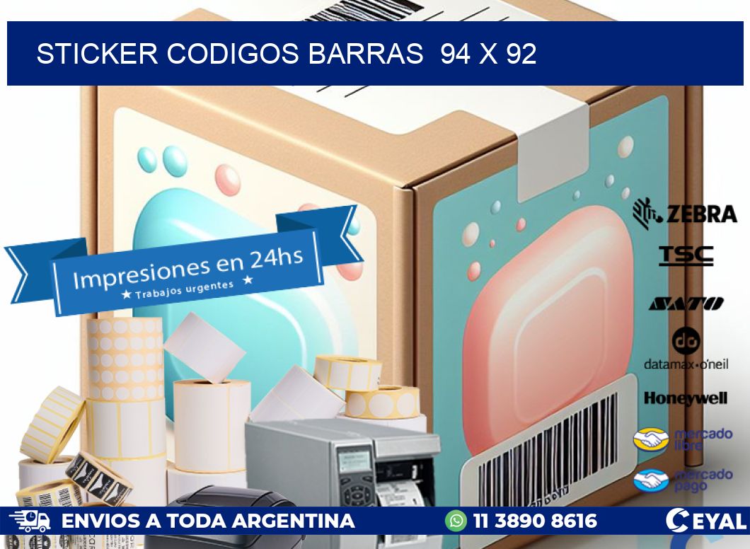 STICKER CODIGOS BARRAS  94 x 92