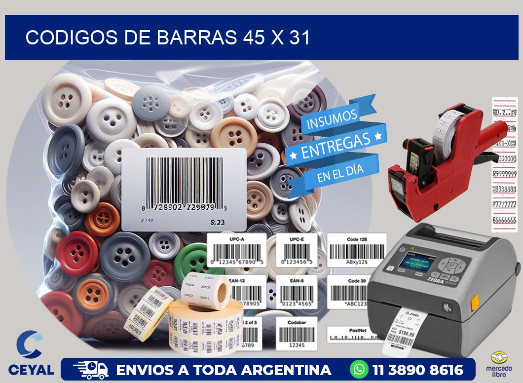 codigos de barras 45 x 31