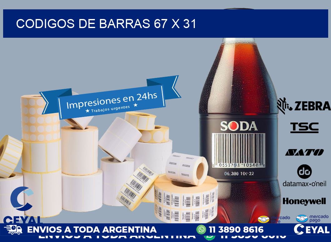 codigos de barras 67 x 31