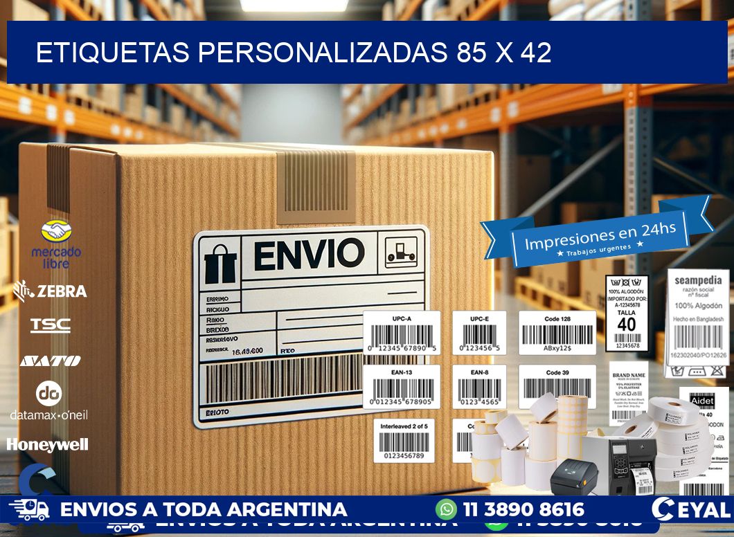 etiquetas personalizadas 85 x 42