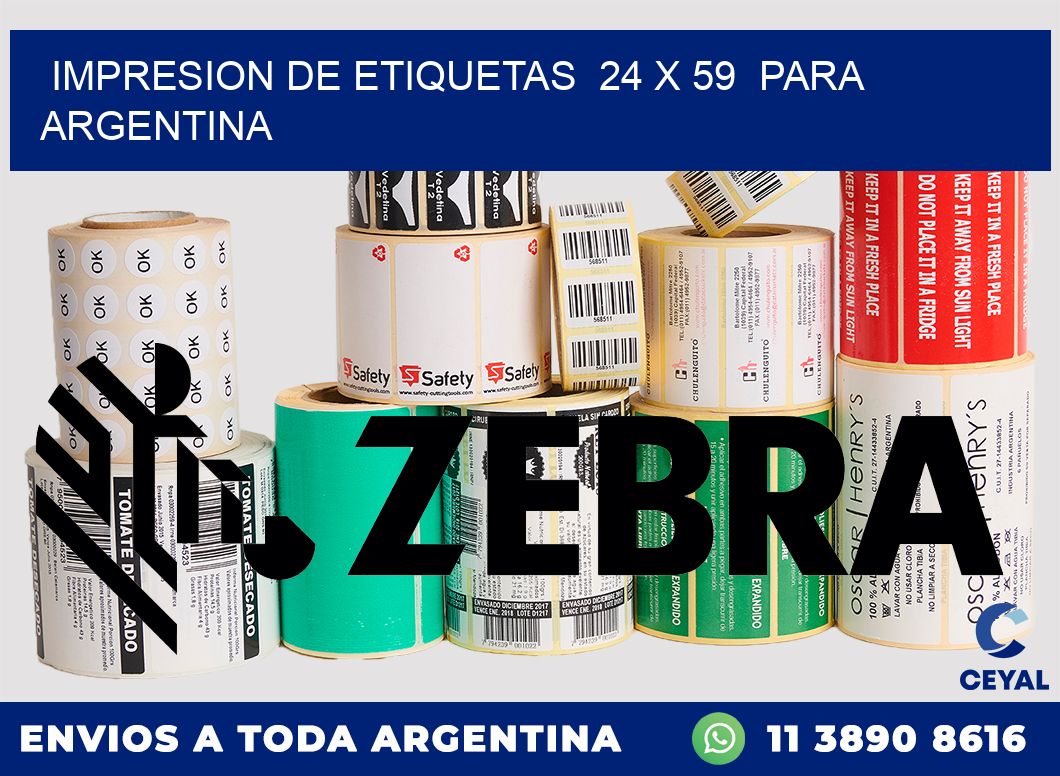 impresion de etiquetas  24 x 59  para argentina
