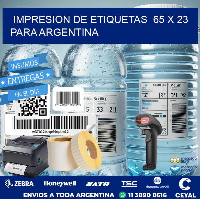 impresion de etiquetas  65 x 23  para argentina