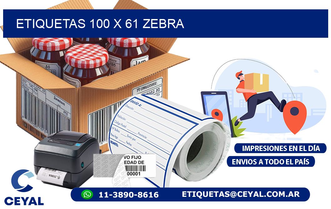 ETIQUETAS 100 x 61 ZEBRA