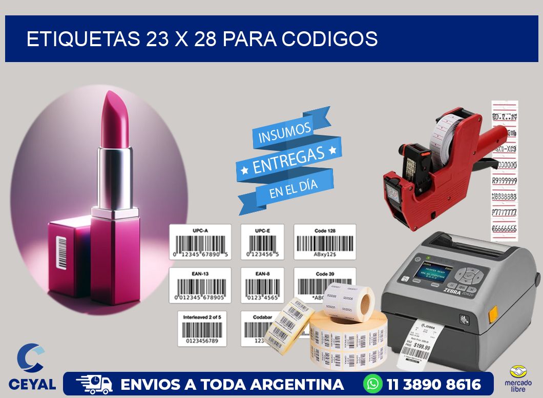ETIQUETAS 23 x 28 PARA CODIGOS