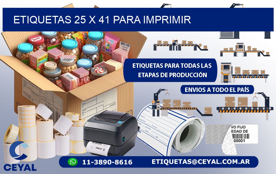 ETIQUETAS 25 x 41 PARA IMPRIMIR