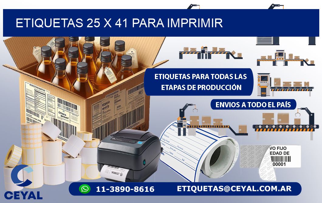ETIQUETAS 25 x 41 PARA IMPRIMIR