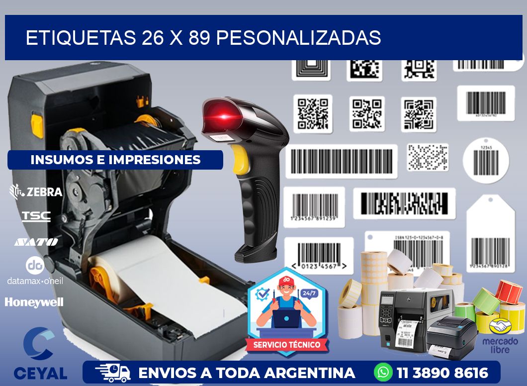 ETIQUETAS 26 x 89 PESONALIZADAS