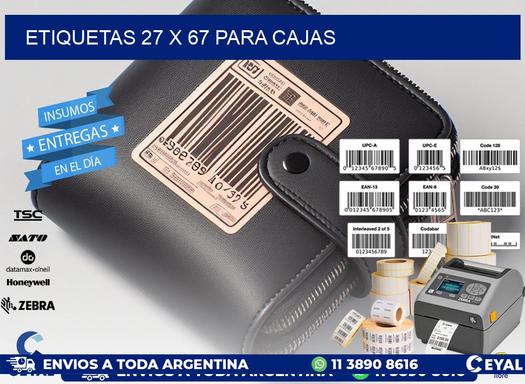 ETIQUETAS 27 x 67 PARA CAJAS