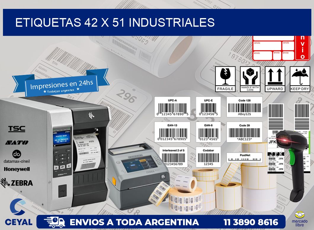 ETIQUETAS 42 x 51 INDUSTRIALES