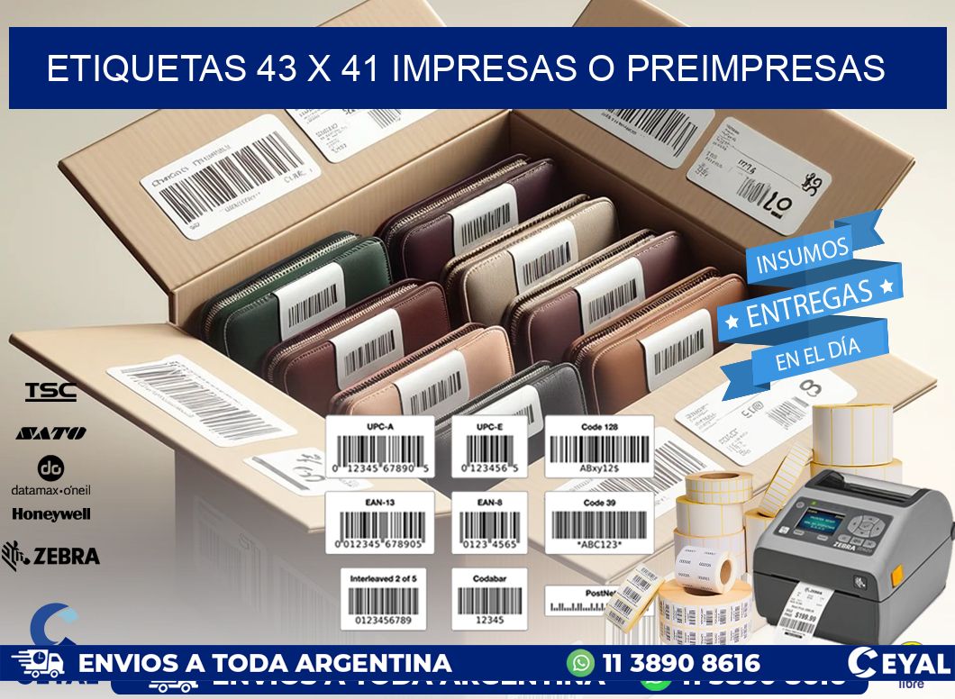 ETIQUETAS 43 x 41 IMPRESAS O PREIMPRESAS