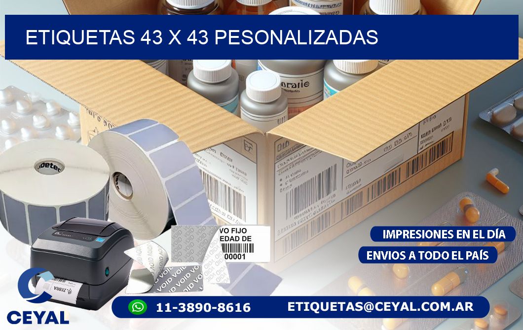 ETIQUETAS 43 x 43 PESONALIZADAS