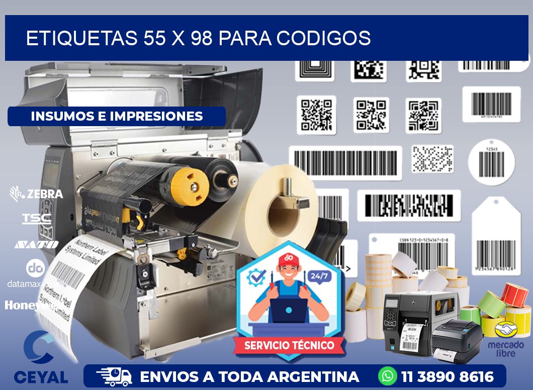 ETIQUETAS 55 x 98 PARA CODIGOS