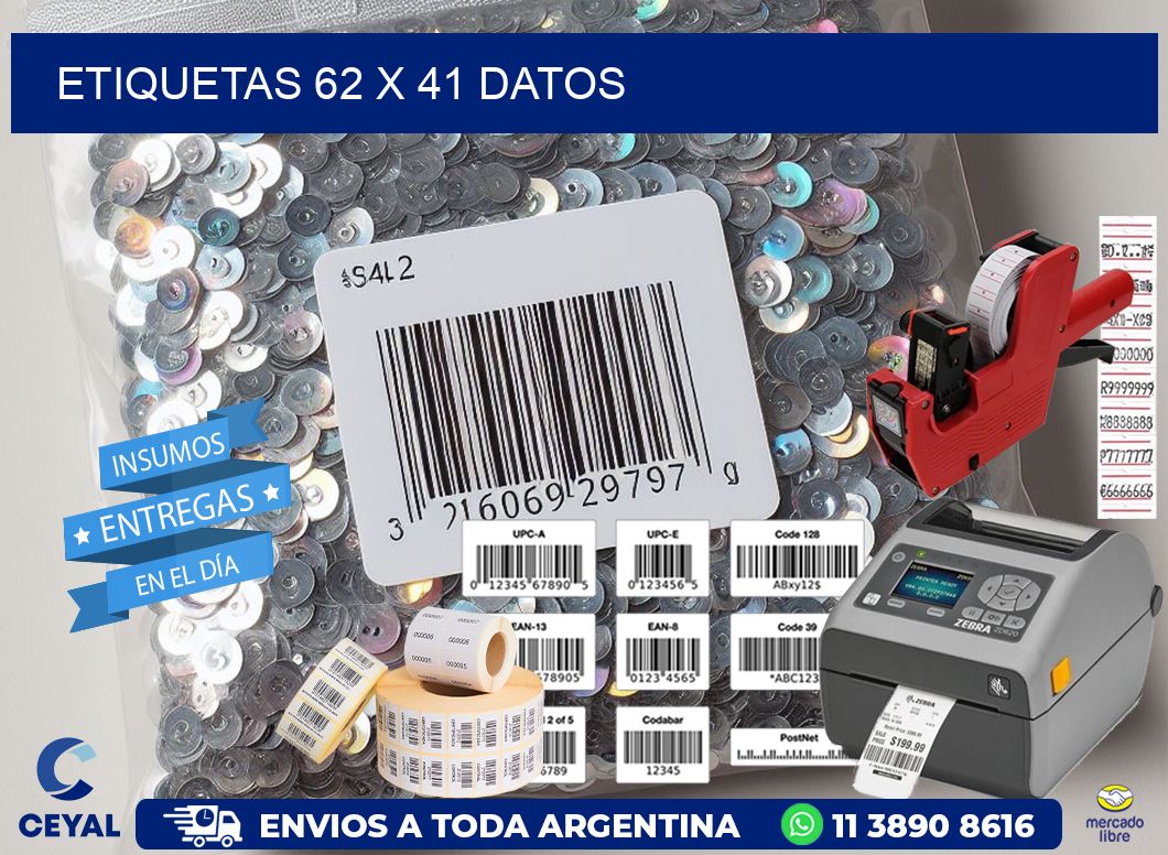 ETIQUETAS 62 x 41 DATOS