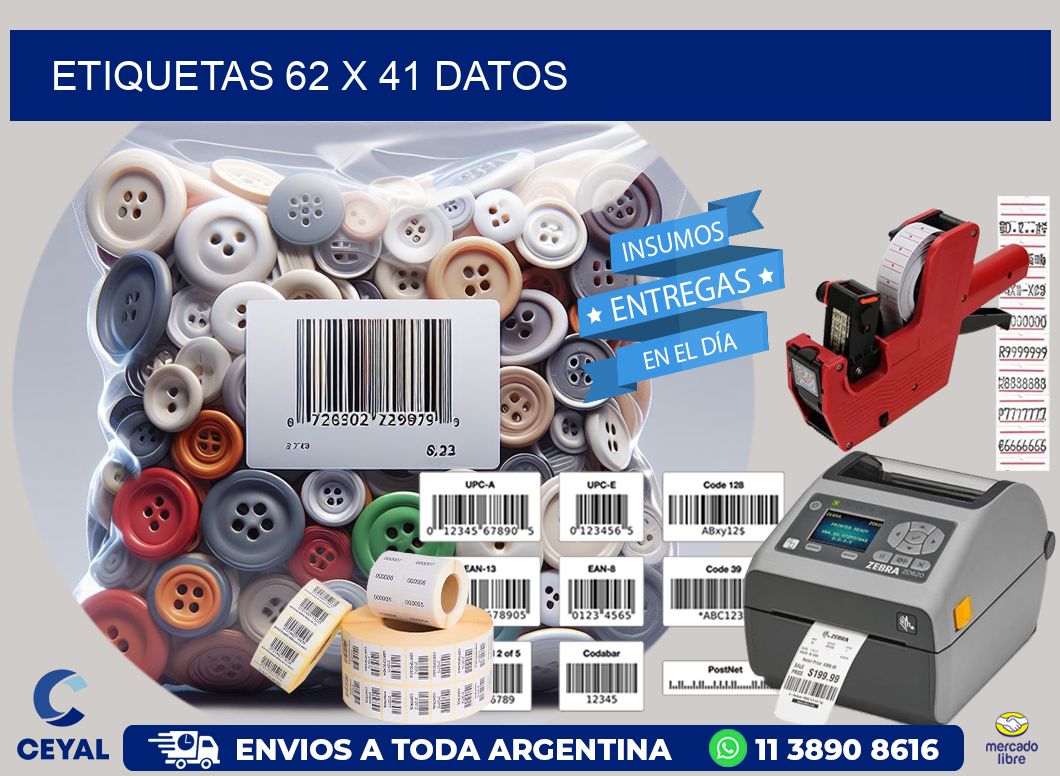 ETIQUETAS 62 x 41 DATOS