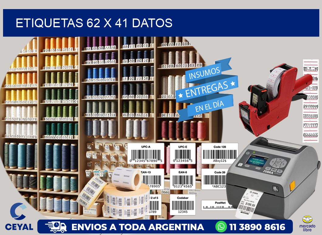 ETIQUETAS 62 x 41 DATOS