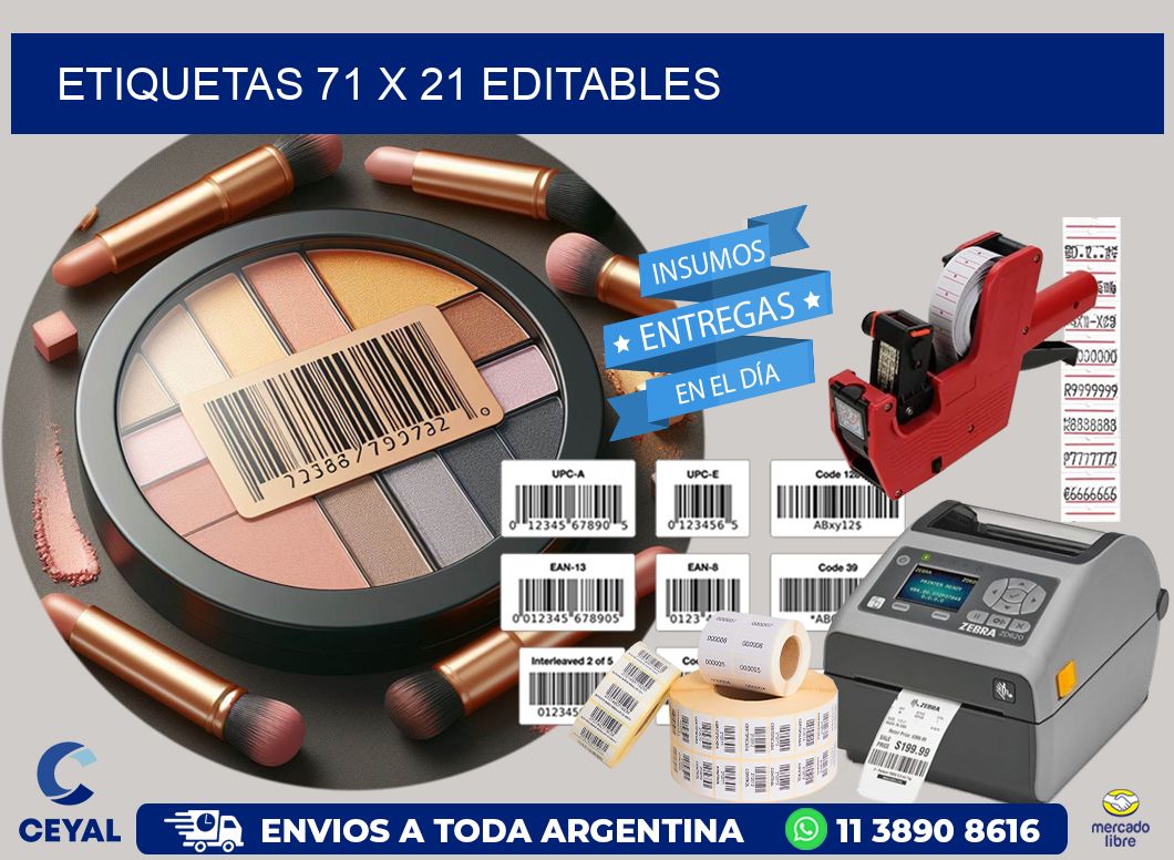 ETIQUETAS 71 x 21 EDITABLES