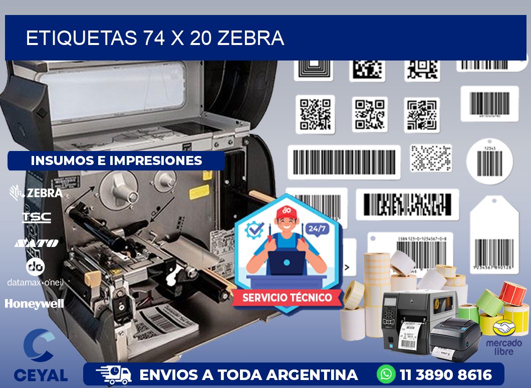 ETIQUETAS 74 x 20 ZEBRA