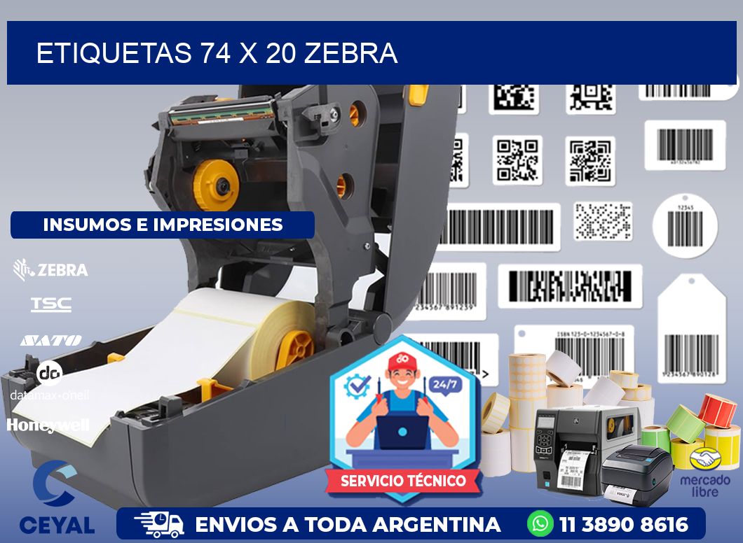 ETIQUETAS 74 x 20 ZEBRA