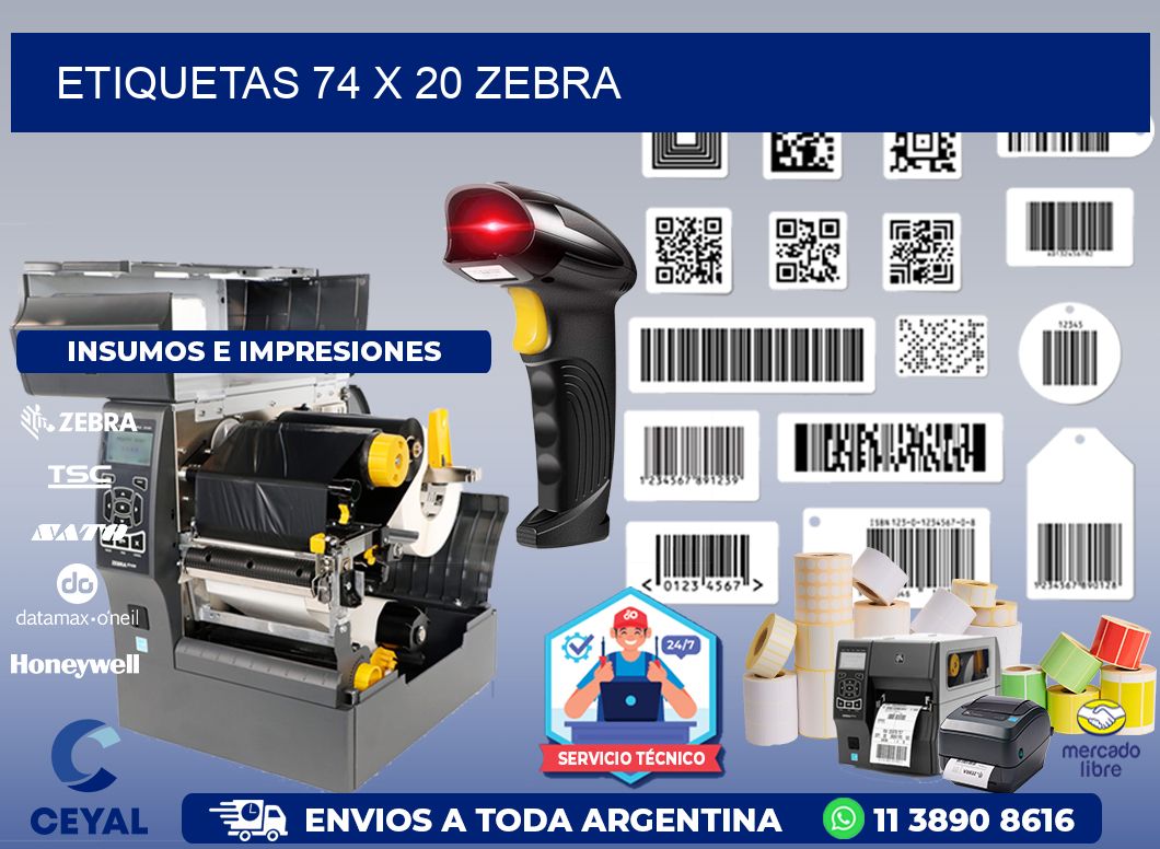 ETIQUETAS 74 x 20 ZEBRA