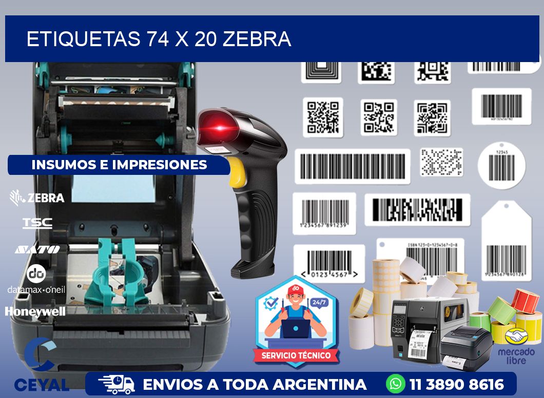 ETIQUETAS 74 x 20 ZEBRA