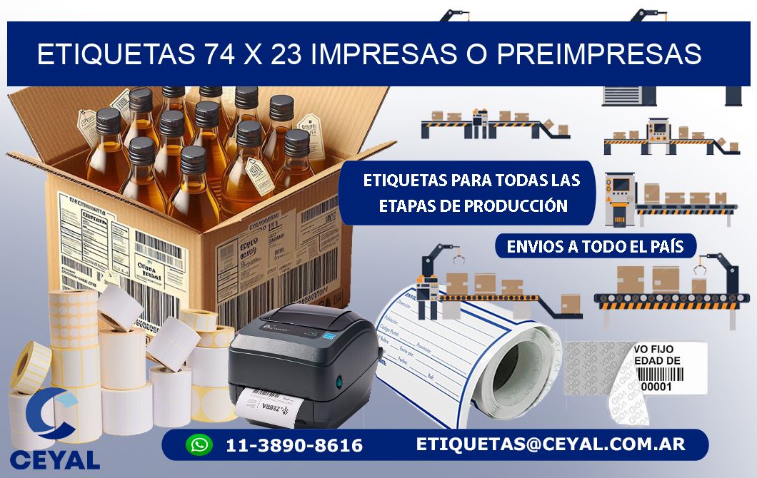 ETIQUETAS 74 x 23 IMPRESAS O PREIMPRESAS