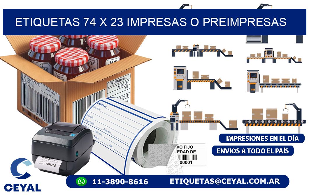 ETIQUETAS 74 x 23 IMPRESAS O PREIMPRESAS