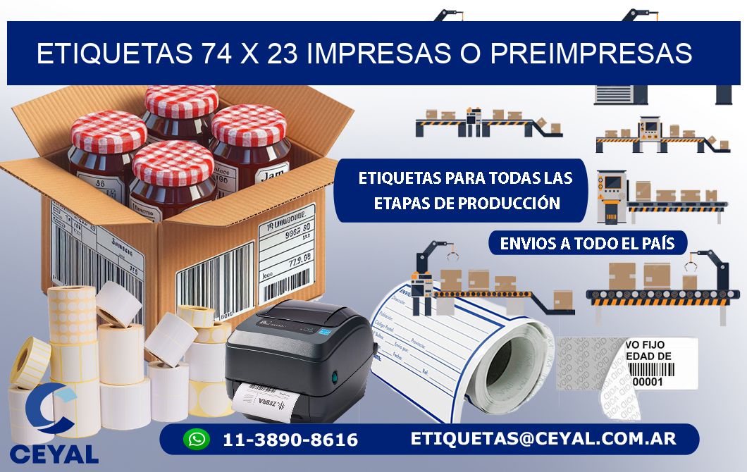 ETIQUETAS 74 x 23 IMPRESAS O PREIMPRESAS