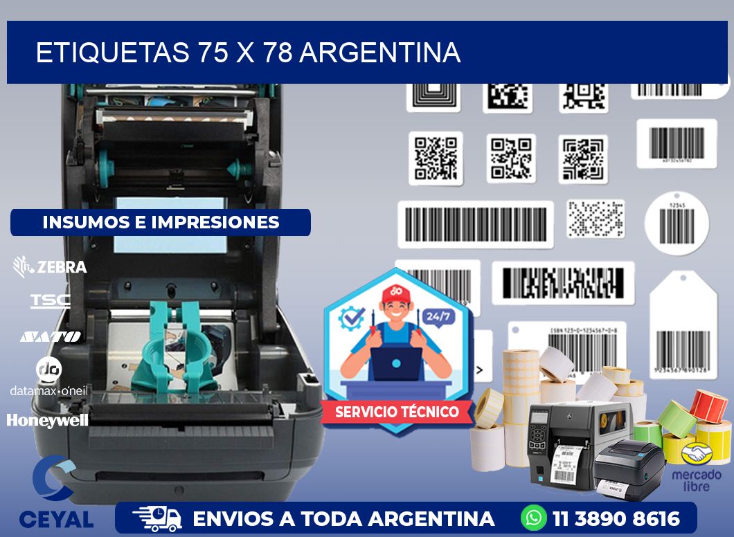 ETIQUETAS 75 x 78 ARGENTINA