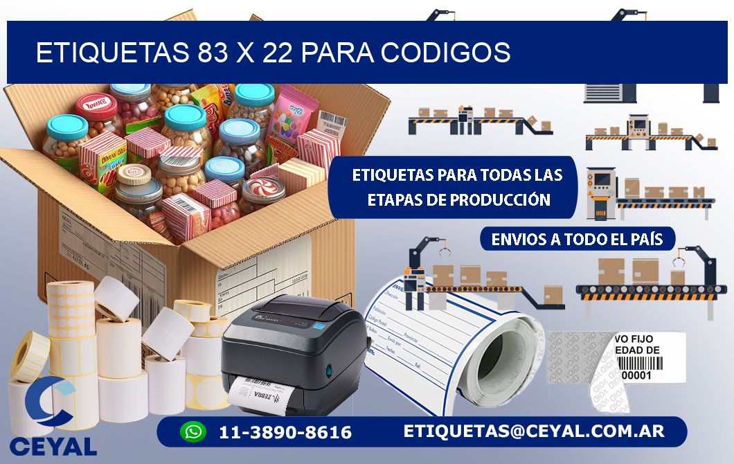 ETIQUETAS 83 x 22 PARA CODIGOS