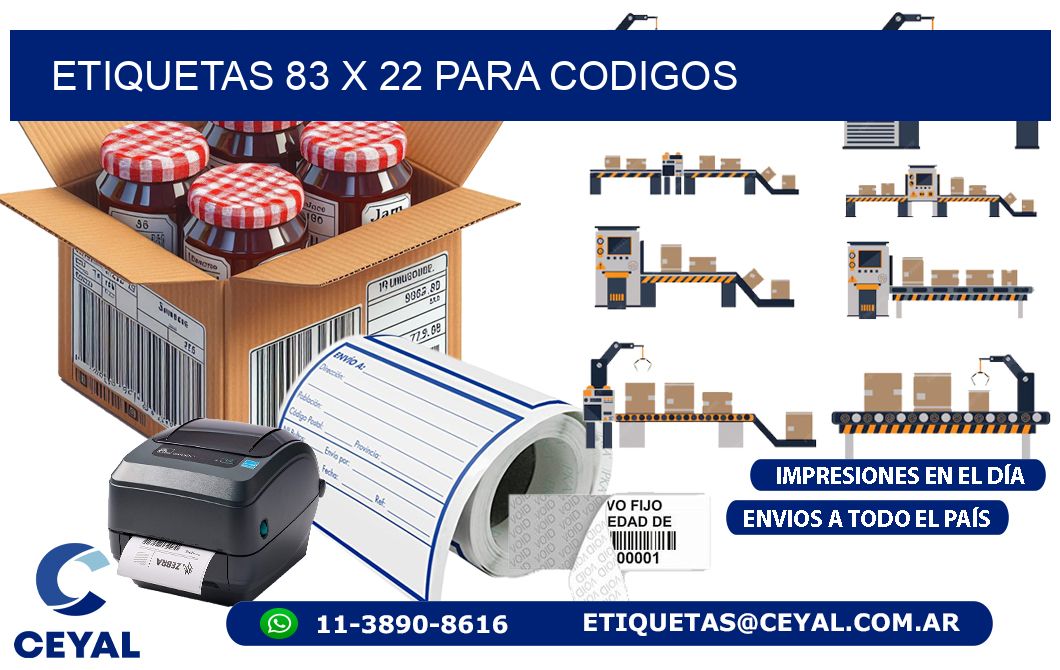 ETIQUETAS 83 x 22 PARA CODIGOS