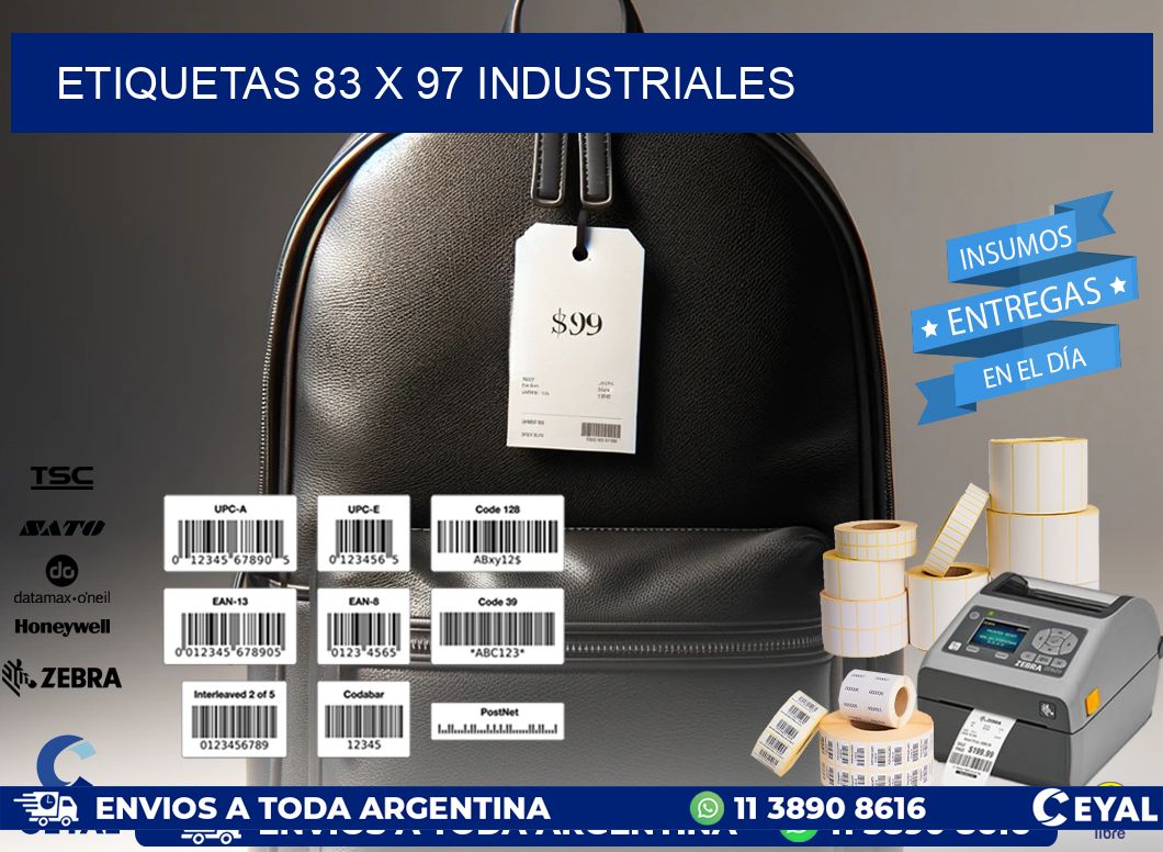 ETIQUETAS 83 x 97 INDUSTRIALES