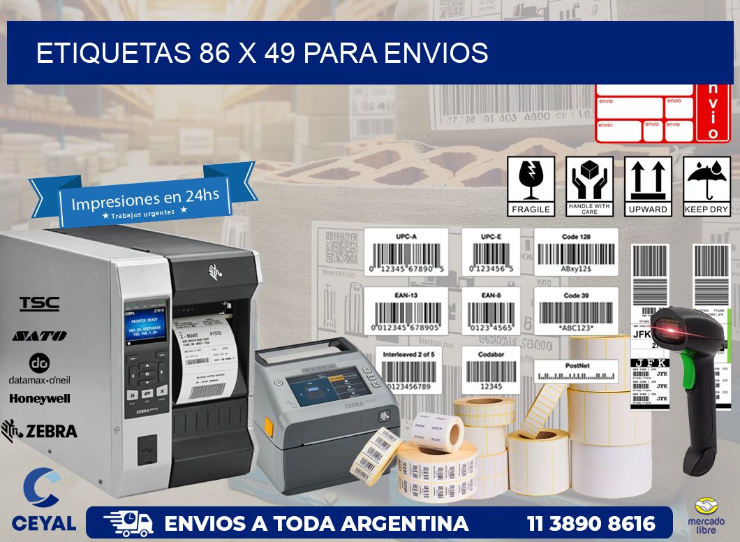 ETIQUETAS 86 x 49 PARA ENVIOS