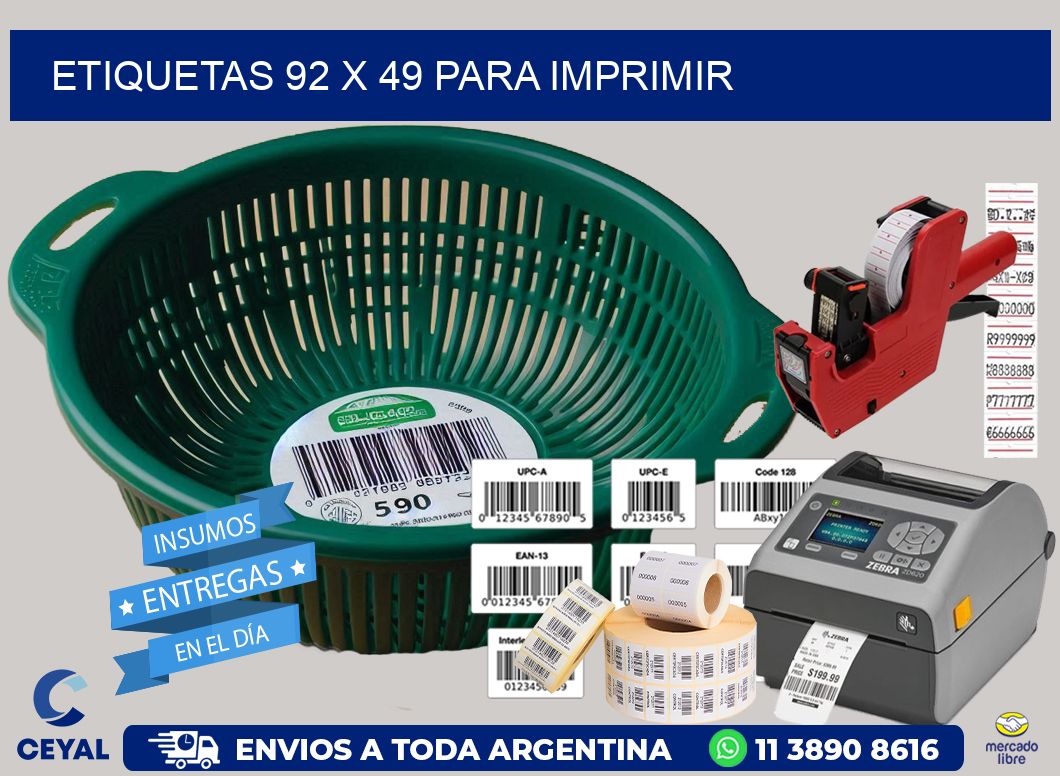 ETIQUETAS 92 x 49 PARA IMPRIMIR